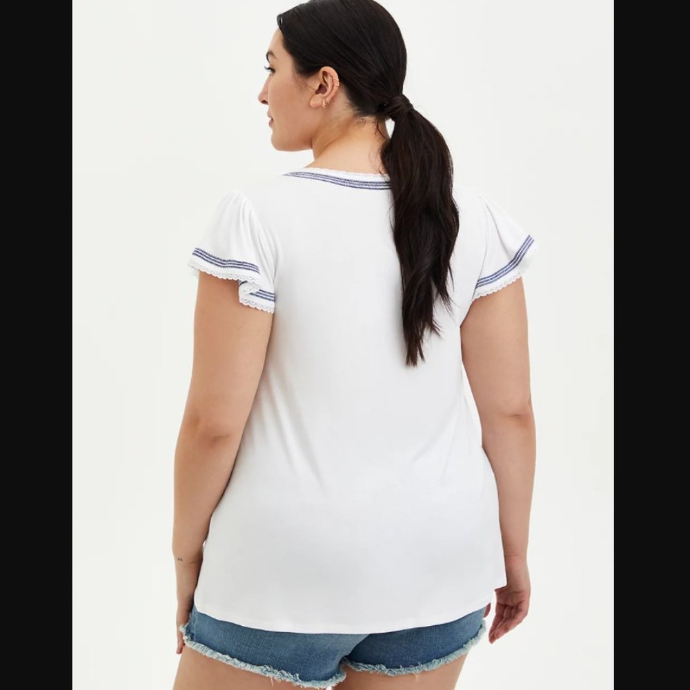 Torrid Flutter Sleevetop Super Soft White - image 4